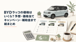 BYDラッコの3グレードと214万5000円からの価格を比較する購入検討シーン