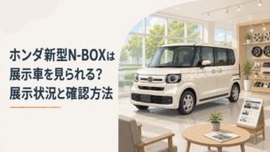 ホンダ新型N-BOXの展示車を販売店で見学するイメージ