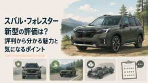 新型スバル・フォレスターのSUVらしい外観と走行性能、評判をイメージしたシーン
