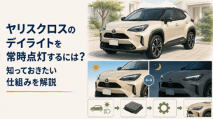 シエンタとヤリスクロスのボディサイズや室内空間、荷室、使い勝手を比較するイメージ