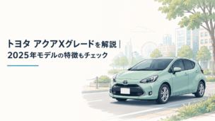 トヨタ アクアZグレードをイメージした上質なコンパクトハイブリッドカーと大型ディスプレイを備えた室内